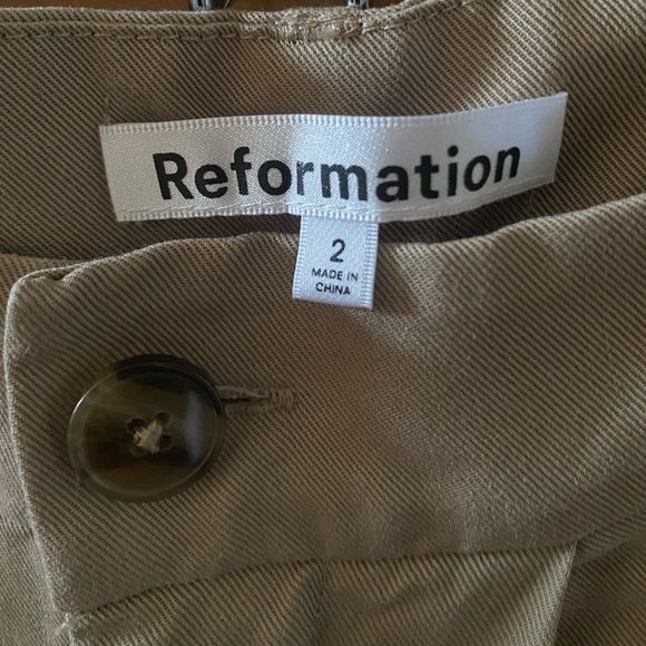 Reformation Tan High Rise Wide Leg Mason Pant - Picture 5 of 8